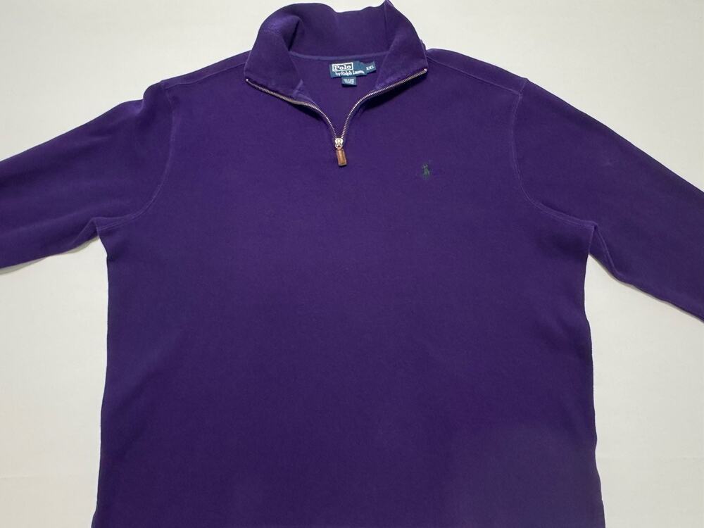 Polo Ralph Lauren Purple Half-Zip Cotton Sweater Size XXL Mens Knit Pullover